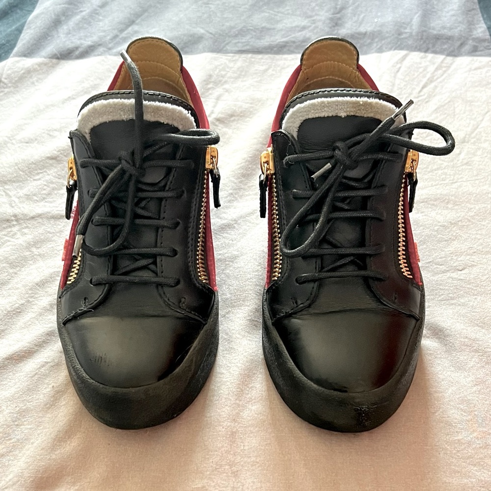 giuseppe zanotti sneakers black and red